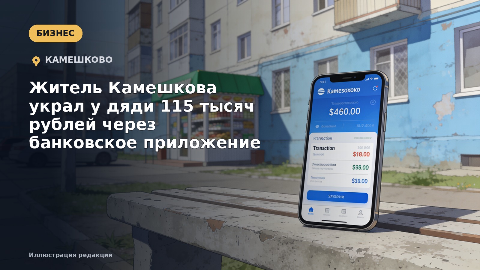 Житель Камешкова украл у дяди 115 тысяч рублей через банковское приложение — иллюстрация